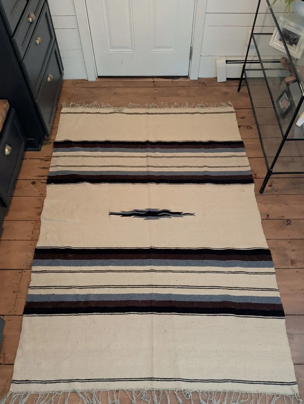 Vtg. Handmade Native American SOUTHWEST WOVEN WOOL BLANKET Throw 81